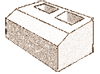 12x8x16 Split-1-side sill block w/ cores of an 8″ block