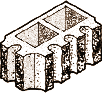 8x8x16 Fluted Split-1-side-1-end